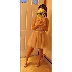 Short two piece formal dress